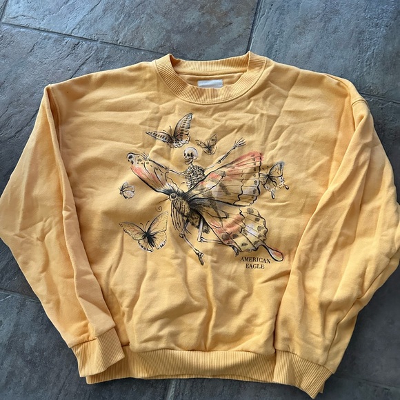 American Eagle Outfitters Yellow Graphic Sweater - Picture 1 of 3